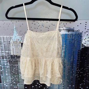 3 for $20//NWOT Cream Velvet Tank Top